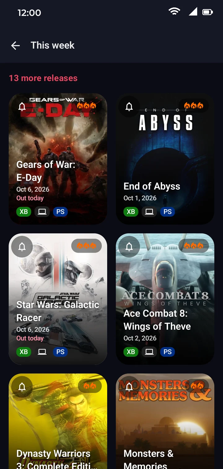Coming Games: this week's releases